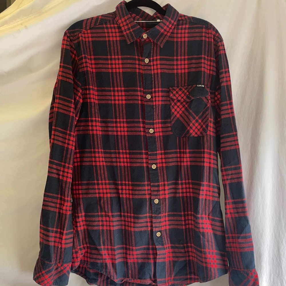Val Surf red & blue plaid Flannel